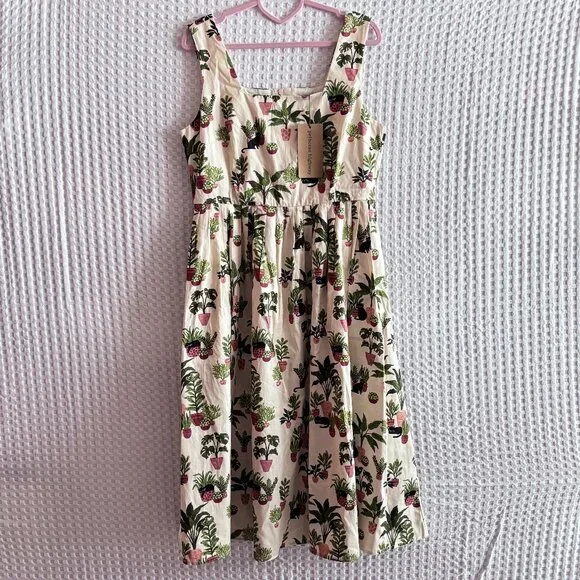 Princess Highway cats and plants midi dress NWT size US8 - Picture 2 of 3